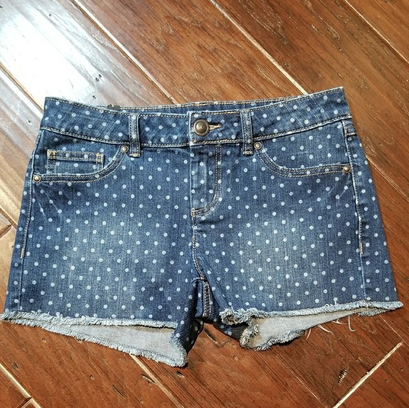 LC Lauren Conrad Pants - Frayed polka dot shorts
